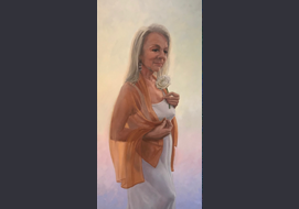 'Portrait of Judith' oil on canvas (15 in x 30 in).